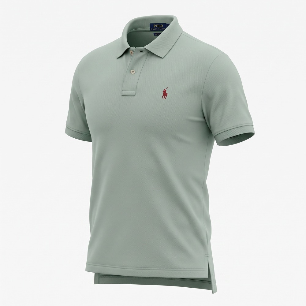 Polo Ralph Lauren Mens Pima Soft Touch Polo Shirt Light Green Heather Size Large